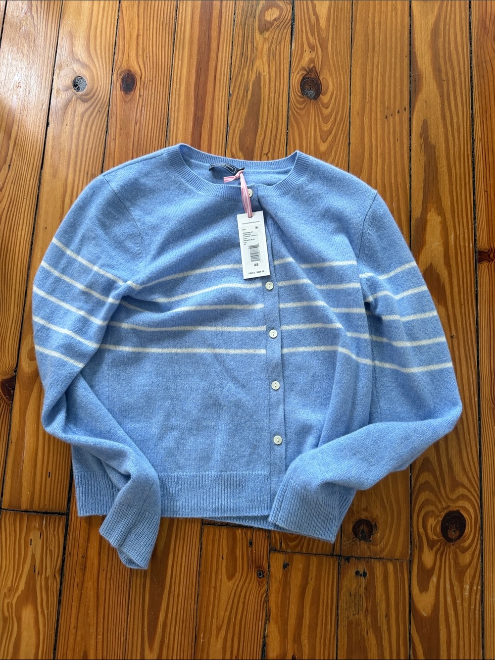 Vineyard vines Light Blue Striped Button-Front Women's Sweater breaker blue xs